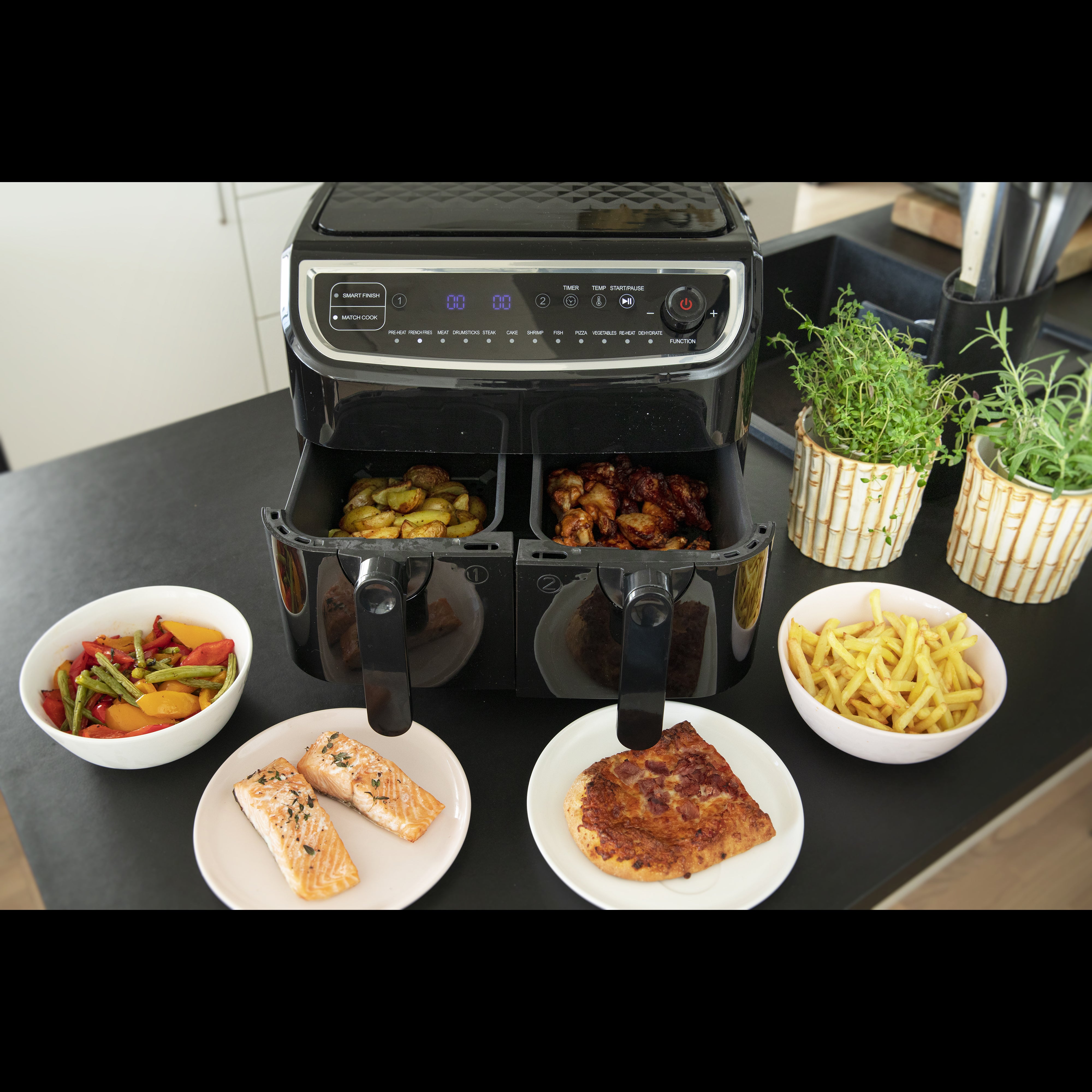 Gastronoma 18290003 - Dubbele vetarme airfryer