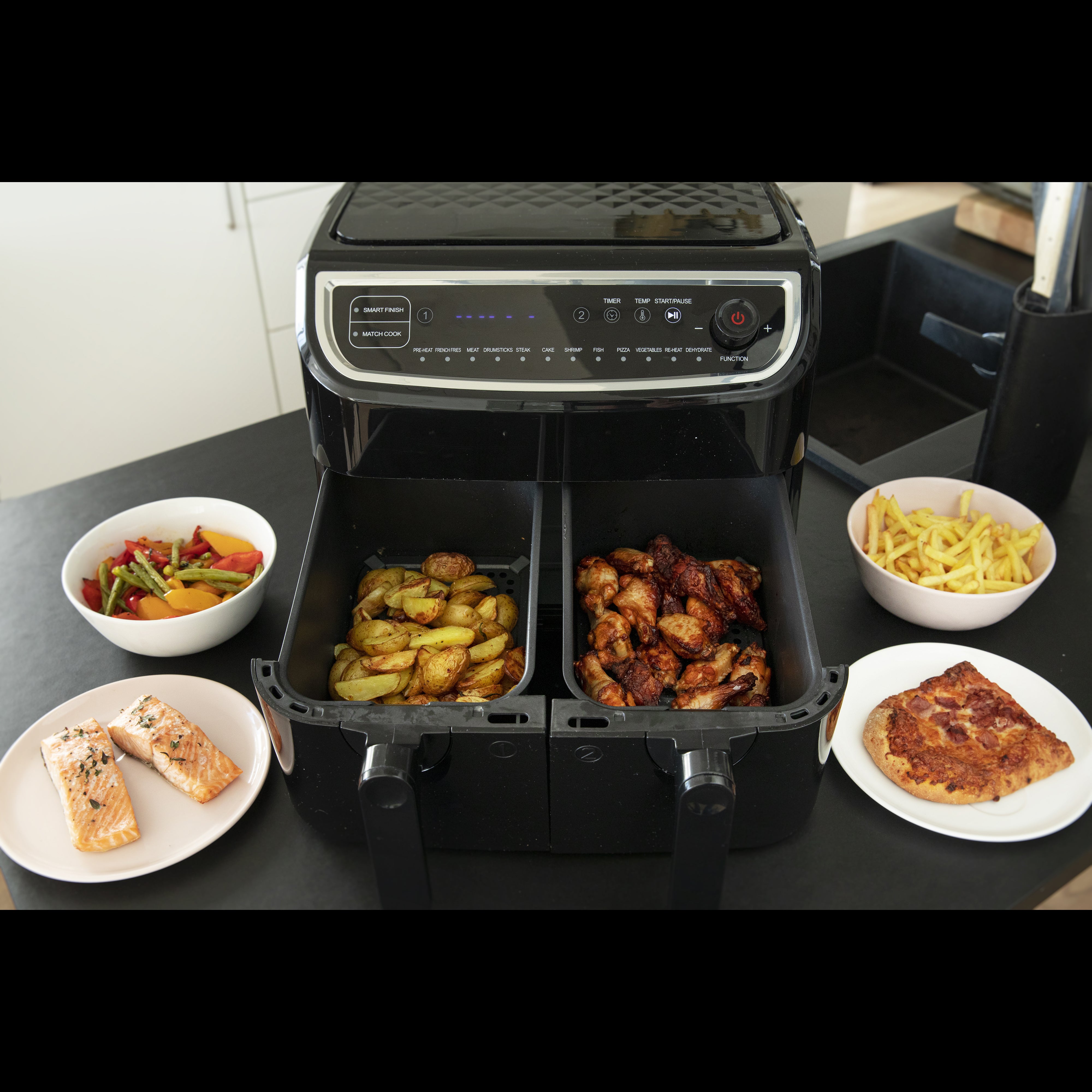 Gastronoma 18290003 - Dubbele vetarme airfryer